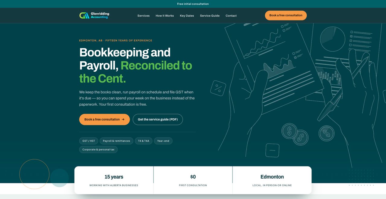 Website we built — Edmonton accounting firm homepage