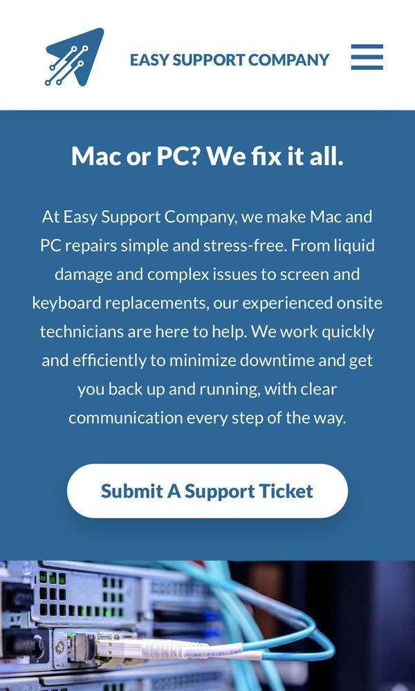 Mobile website we built — computer repair